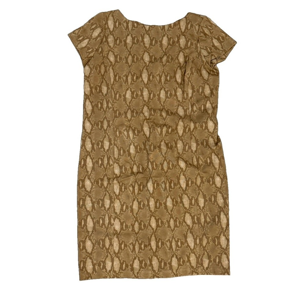 Lauren Ralph Lauren Women's Large Brown Snakeskin Print Ruched Sleeveless Dress